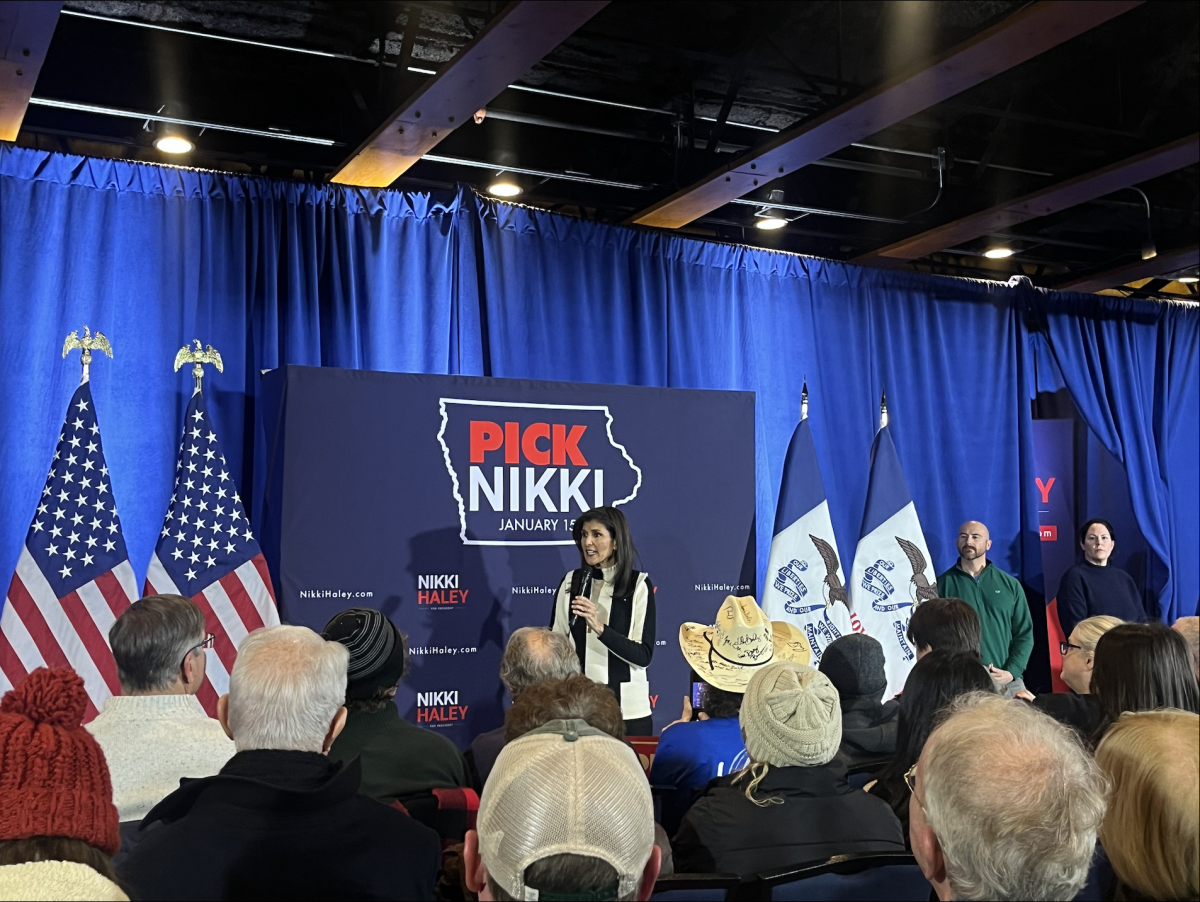 Nikki Haley speaks to supporters at a rally in Iowa last week.